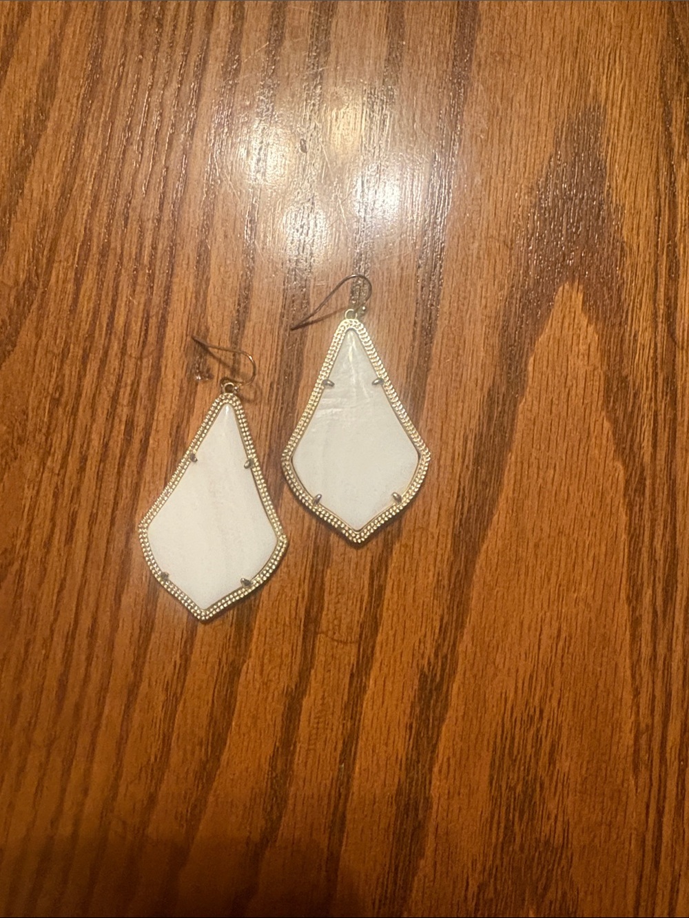 White Kendra Scott Drop Earrings -
